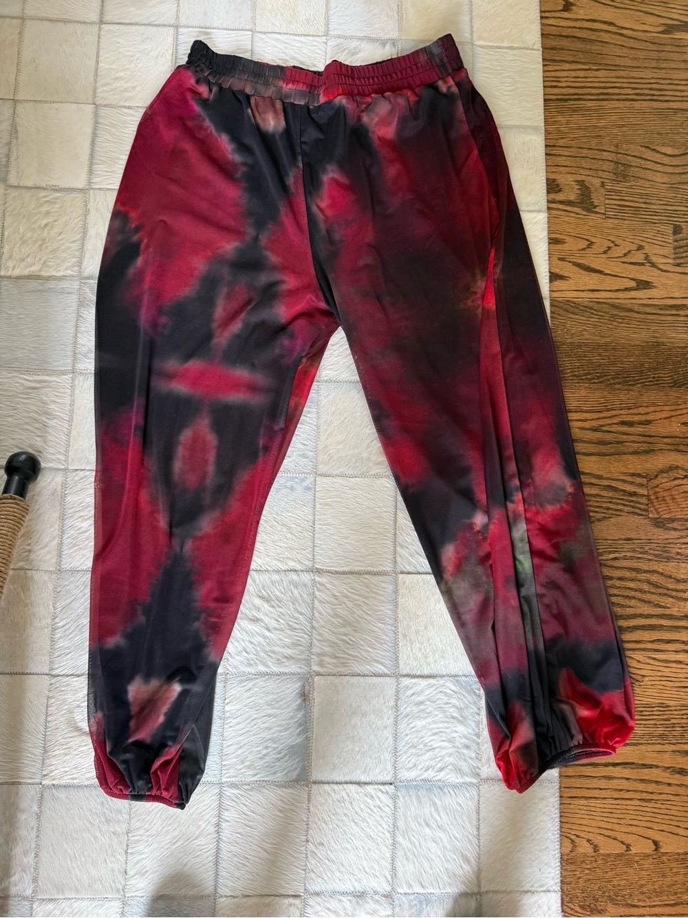 Desigual Red and Black Tie-Dye Jogger Pants